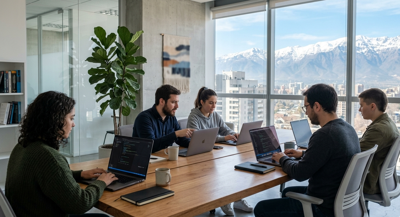 Equipo de trabajo en oficina